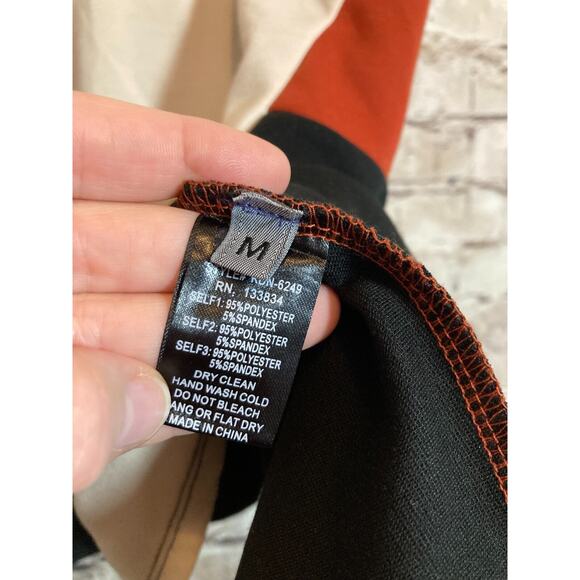 Wish Colorblock Dress Womens Medium Rust Orange A Line Retro Stretch Zip Up - Picture 14 of 14